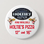 HOLTIES PIZZA RONDE BUTTON 7,6 CM (Voorkant)