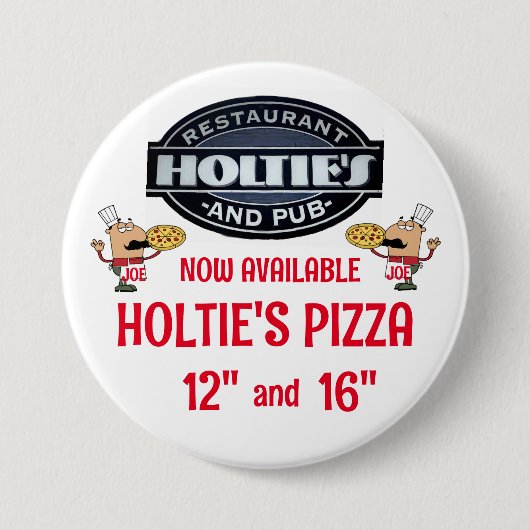HOLTIES PIZZA RONDE BUTTON 7,6 CM (Voorkant)