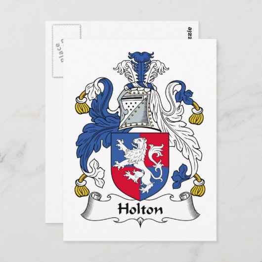 Holton Family Crest Briefkaart (Voorkant / Achterkant)