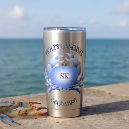 Holts Landing Blauwe Krab Monogram Geïsoleerde Drinkbeker
