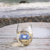 Holts Landing Blue Crab Wijnglas Zonder Voet