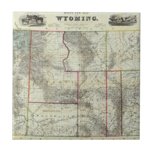 Holt's nieuwe kaart, Wyoming Tegeltje (Voorkant)