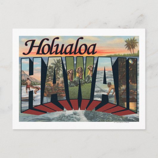 Holualoa, Hawaii - Grote letterscènes Briefkaart (Voorkant)