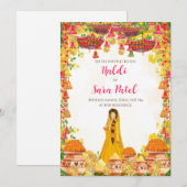 Holud uitnodigingen & Haldi uitnodigingen (Voorkant / Achterkant)