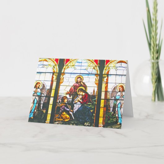 Holy Angels - Glas in lood voor kerst Feestdagen Kaart (Voorkant)