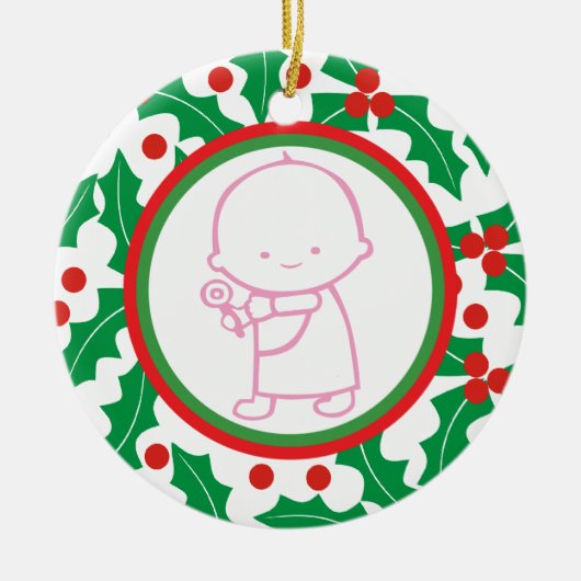 Holy Berry Baby’s eerste kerst Ornament (Voorkant)