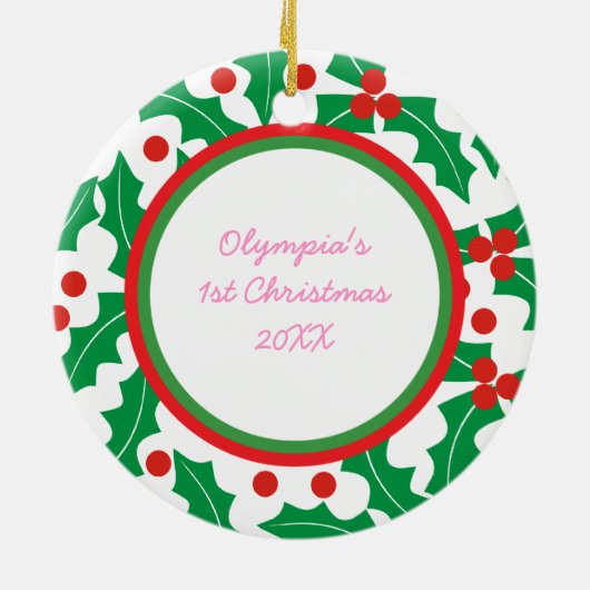 Holy Berry Baby’s eerste kerst Ornament (Achterkant)