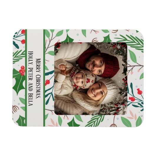 Holy Berry en kerstfoto Magneet (Horizontaal)