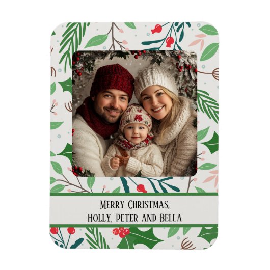 Holy Berry en kerstfoto Magneet (Verticaal)