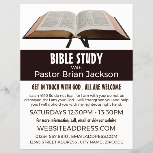 Holy Bible, Christian Bible Class Advert Flyer (Voorkant)