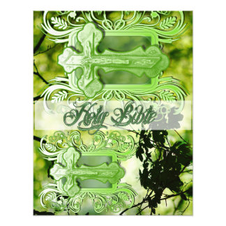 Holy Bible Photo Enlargement – Ornate Green Cross Foto Afdruk
