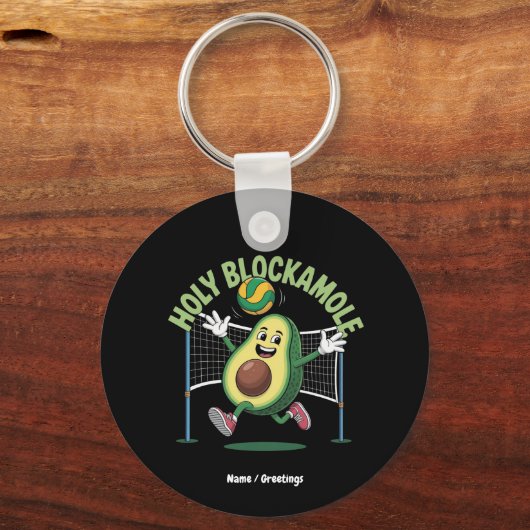 Holy Blockamole Schattige Grappig Volleybal Avocad Sleutelhanger (Voorkant)