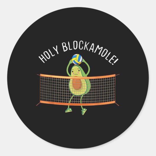 Holy Blockamole Volleyball Cute Fun  Ronde Sticker (Voorkant)