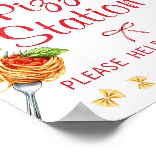 Holy Cannoli Baby Shower Pizza Station Poster (Hoek)