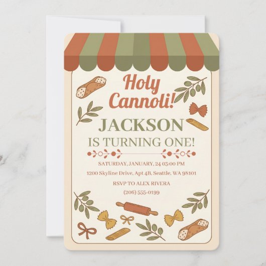 Holy Cannoli! First Birthday  Kaart (Voorkant)