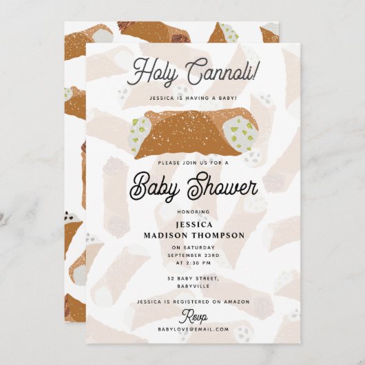 Holy Cannoli Funny Italian Baby Shower Kaart (Voorkant / Achterkant)