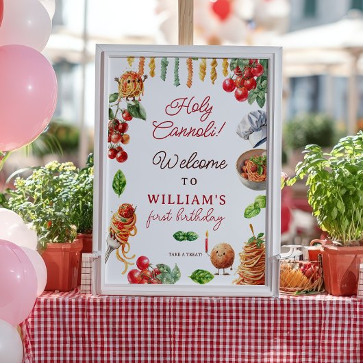 Holy Cannoli kleine gehaktbal 1e verjaardag welkom Poster