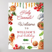 Holy Cannoli kleine gehaktbal 1e verjaardag welkom Poster (Voorkant)