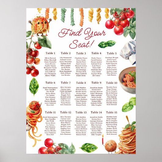 Holy Cannoli little meatball 1st birthday Seating Poster (Voorkant)