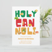 Holy Cannoli Pizza Italian Birthday Kaart (Staand voorkant)