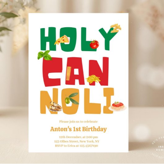 Holy Cannoli Pizza Italian Birthday Kaart
