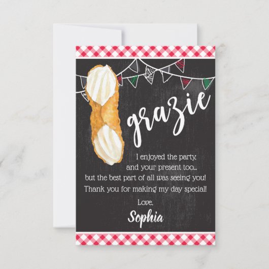 Holy Cannoli - Thank You Note Italian Birthday Bedankkaart (Voorkant)