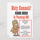Holy Cannoli wordt 80-feest-uitnodiging Kaart (Voorkant / Achterkant)