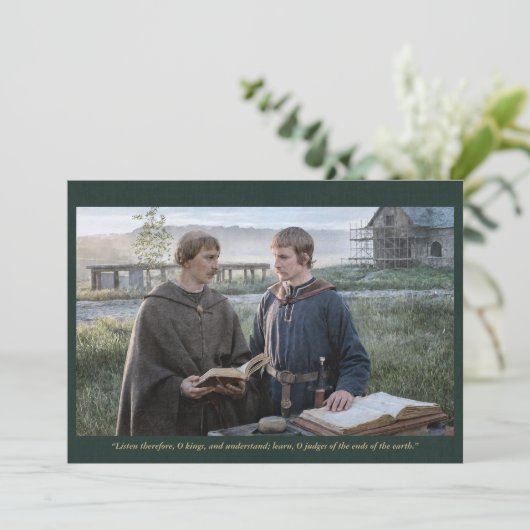 Holy Card | Saint Alcuin with Charlemagne Kaart (Staand voorkant)