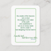 Holy Card – The Earth He Formed Visitekaartje (Achterkant)