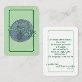 Holy Card – The Earth He Formed Visitekaartje (Voorkant / Achterkant)