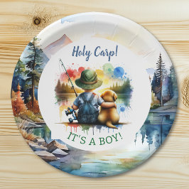 Holy Carp, het is een jongen! Baby Shower Papieren Bordje