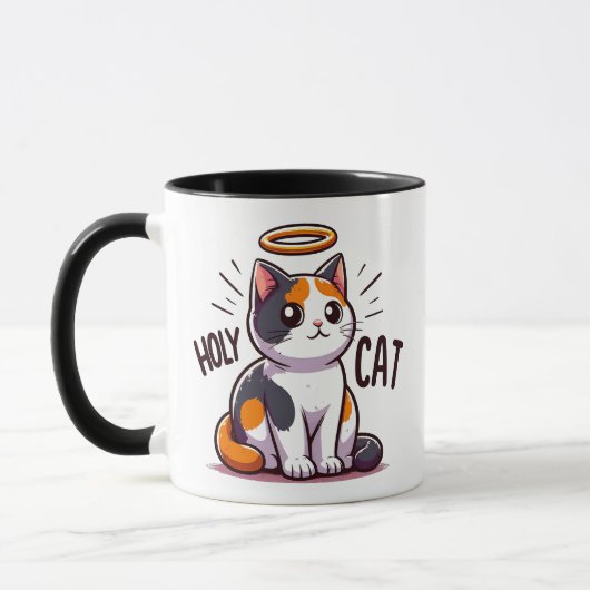 Holy Cat - Calico Cat met Halo Schattige Funny Mok (Links)