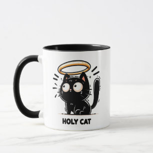 Holy Cat - Schattigee zwarte kat met Halo Funny Mu Mok
