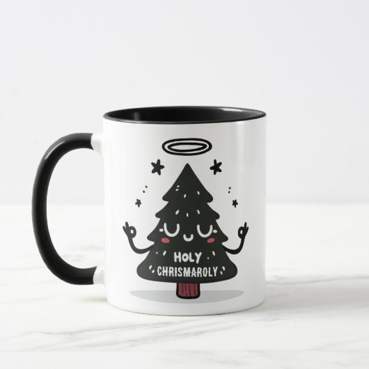 Holy Chrismaroly Mug Cute Floating Christmas Tree Mok (Links)