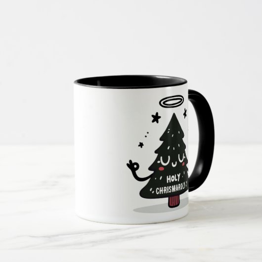 Holy Chrismaroly Mug Cute Floating Christmas Tree Mok (Voorkant rechts)