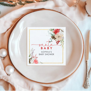 Holy Christmas Flowers Baby shower servetten
