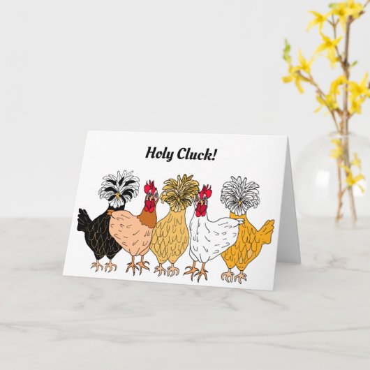 Holy Cluck, Gelukkige Verjaardag Moeder Clucker Kaart (Gele Bloem)