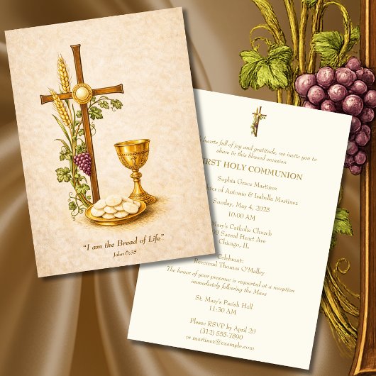 Holy Communion Eucharist Chalice Invitation Kaart