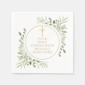 Holy Communion Greenery Waterverf Bloemen Servet (Voorkant)