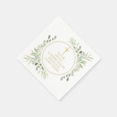 Holy Communion Greenery Waterverf Bloemen Servet (Hoek)