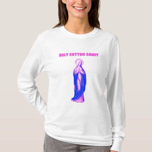 Holy Cotton Candy Vierge Marie Rose et Bleue T-shirt (Voorkant)