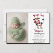Holy Cow! 1st Birthday | Animal First Birthday Kaart (Voorkant)