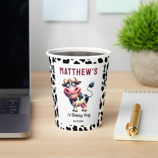 Holy Cow! 1st Birthday | Animal First Birthday Papieren Bekers (Insitu)