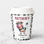 Holy Cow! 1st Birthday | Animal First Birthday Papieren Bekers (Achterkant)