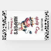 Holy Cow! 1st Birthday | Farm Animal Party Spandoek (Horizontaal)