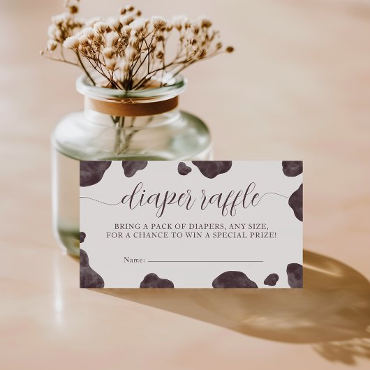 Holy Cow Baby Shower Diaper Raffle Informatiekaartje