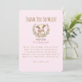 Holy Cow Baby Shower Pink Farmhouse Bedankkaart (Staand voorkant)