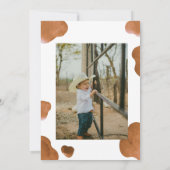 Holy Cow Birthday Invitation, Brown Cow Print Kaart (Achterkant)