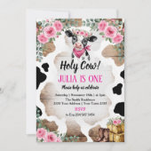 Holy Cow Birthday Invitation | Cow Party Kaart (Voorkant)