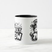 Holy Cow Cute Angel Cow Mug – Funny Black & White  Mok (Midden)